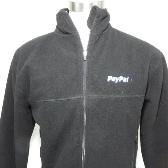 Paypal Fleece Stretch Jacket S Black Full Zip S - Picture 1 of 8